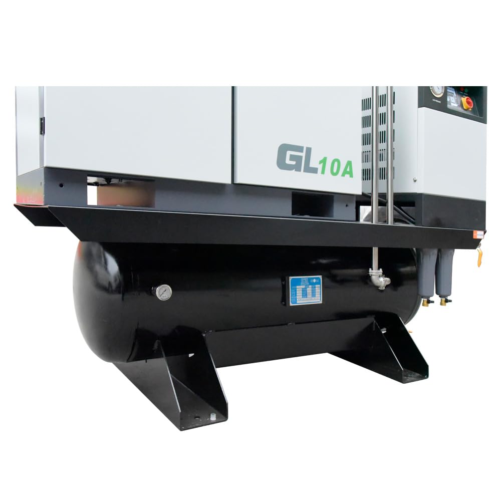 GYL-10A-230 34CFM 10HP Industrial Rotary Screw Air Compressor, 62 Gal Tank, Dryer, 230V
