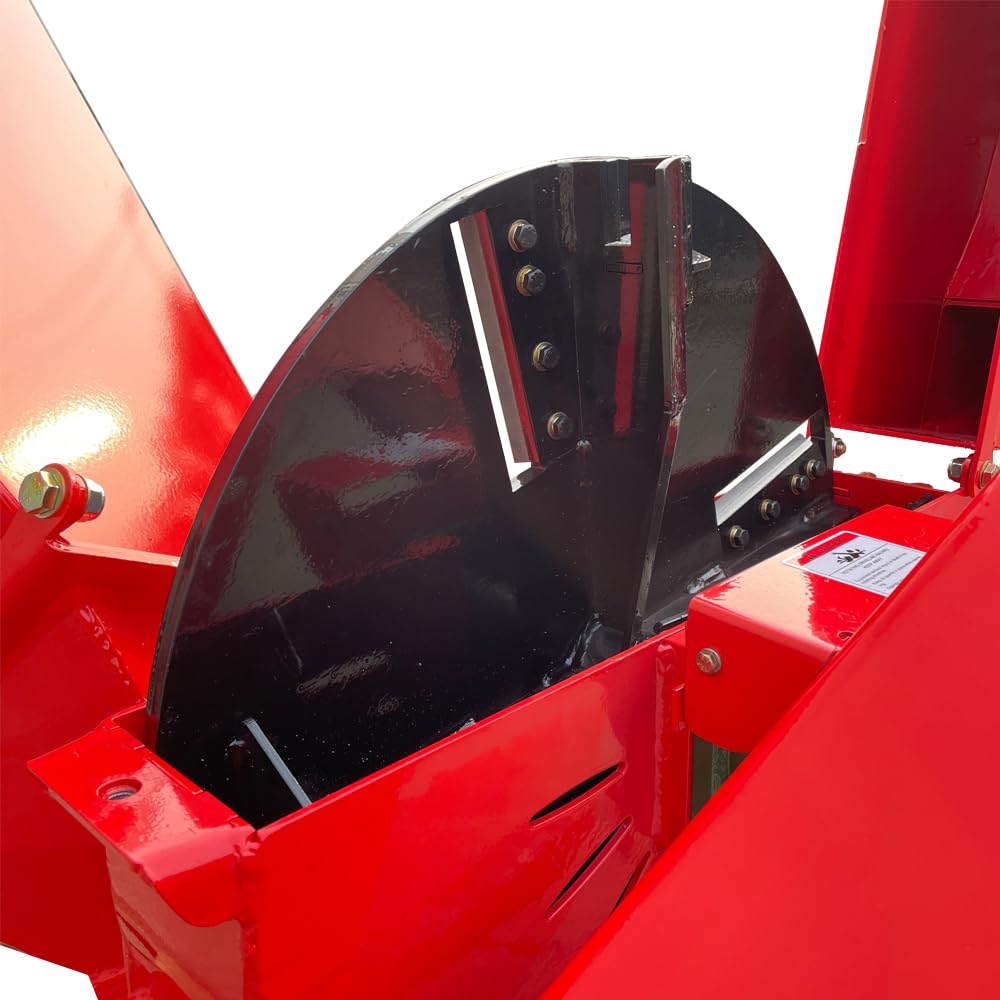 4'' Inch PTO Powered 3 Point Wood Chipper Shredder Attachment for Tractor Alloy Steel Blades Cut Tree Mulcher 360 Outlet Rotation