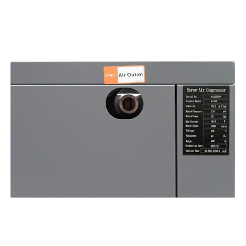 40CFM 15HP Industrial Rotary Screw Air Compressor 230V Automation Touch Screen Air Compressor 116PSI