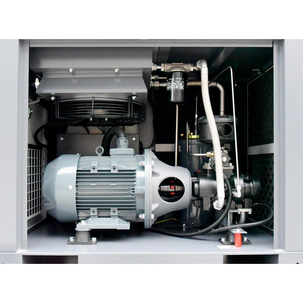 GYL-10A-230 34CFM 10HP Industrial Rotary Screw Air Compressor, 62 Gal Tank, Dryer, 230V