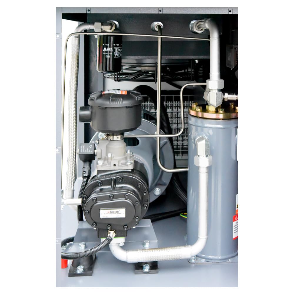 GYL-10A-230 34CFM 10HP Industrial Rotary Screw Air Compressor, 62 Gal Tank, Dryer, 230V
