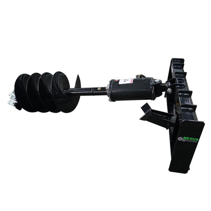 Skid Steer Hydraulic Auger Attachment 9", 12", 18" Bit Post Hole Digger Planetary Drive with 3 Drilling Bits Skid Steer Post Hole Digger 3 Point