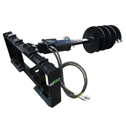 Skid Steer Hydraulic Auger Attachment 9", 12", 18" Bit Post Hole Digger Planetary Drive with 3 Drilling Bits Skid Steer Post Hole Digger 3 Point