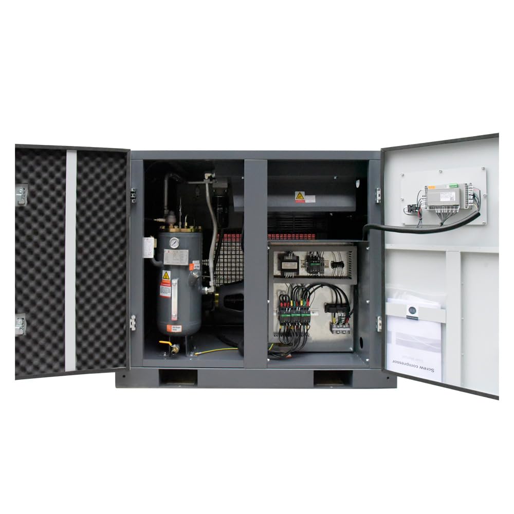 69CFM 20HP Industrial Rotary Screw Air Compressor 230V Automation Touch Screen Air Compressor 116PSI